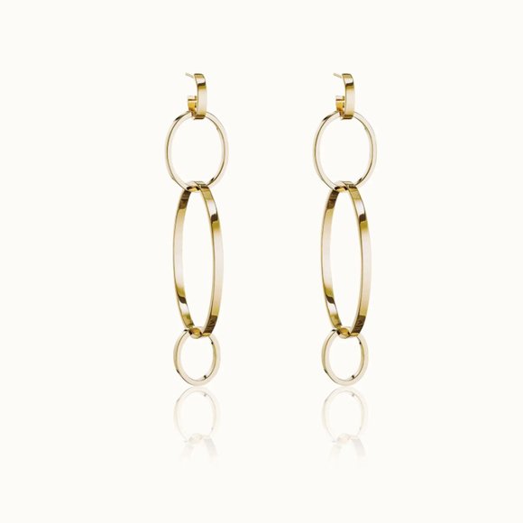 New Vita Fede Cassio Modular Convertible Earrings Gold Stainless Steel - Picture 5 of 13